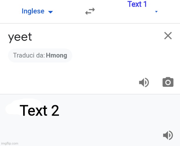 Traduction of yeet | Text 1; Text 2 | image tagged in traduction of yeet | made w/ Imgflip meme maker