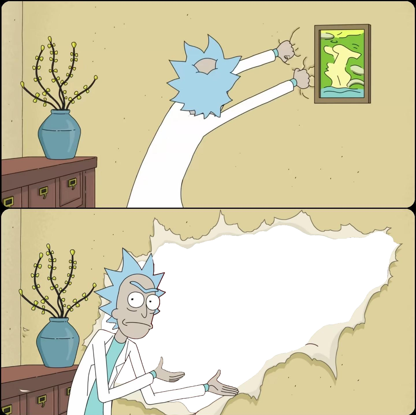 High Quality Rick Rips the Wallpaper Blank Meme Template