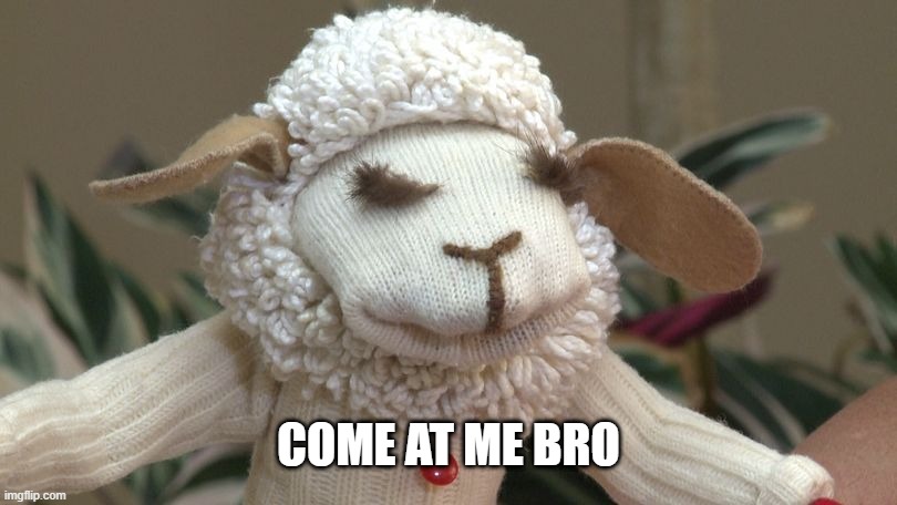 lamb chop | COME AT ME BRO | image tagged in puppet,lamb chop,come at me bro | made w/ Imgflip meme maker