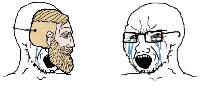 Soyboy chad vs soyboy crylling Blank Meme Template