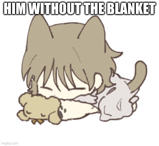 . | HIM WITHOUT THE BLANKET | made w/ Imgflip meme maker