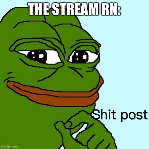 Shitpost Frog | THE STREAM RN:; Shit post | image tagged in shitpost frog | made w/ Imgflip meme maker