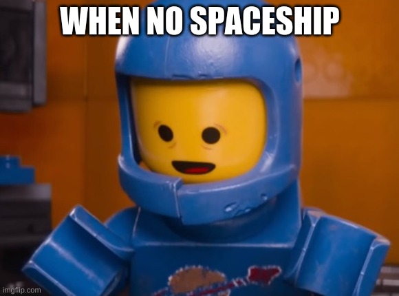 Benny's Vaguest Face Ever | WHEN NO SPACESHIP | image tagged in benny's vaguest face ever | made w/ Imgflip meme maker