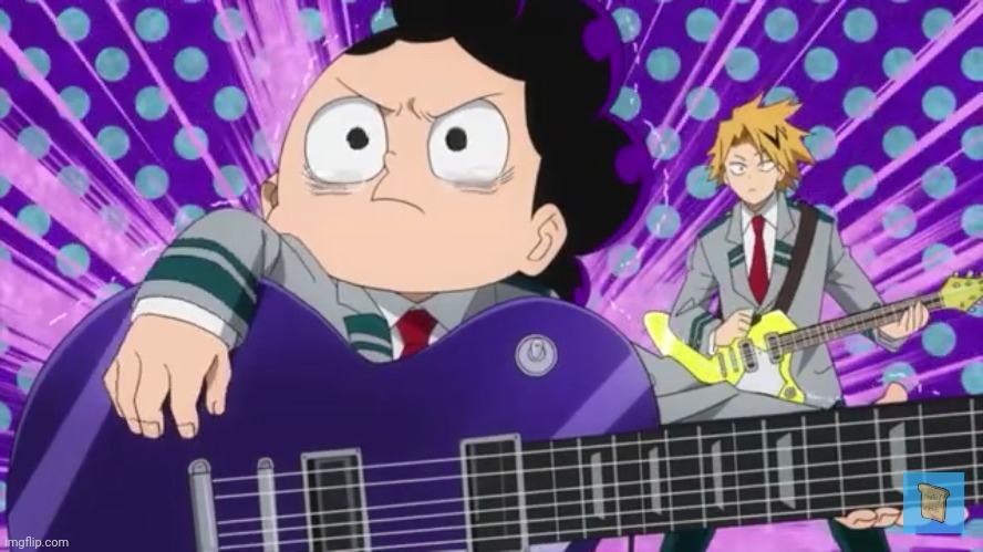 When Mineta tried to play a guitar | image tagged in my hero academia | made w/ Imgflip meme maker