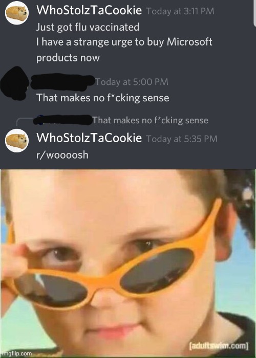 Hey gottem | image tagged in cool kid with orange sunglasses,memes,discord | made w/ Imgflip meme maker