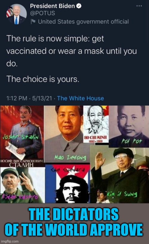 But he's not a dictator,  not at aaaaalllll. | THE DICTATORS OF THE WORLD APPROVE | image tagged in dictator,freedom in murica,goodbye | made w/ Imgflip meme maker