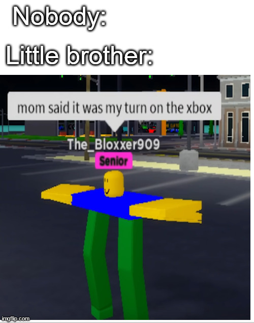 Nobody:; Little brother: | image tagged in brother,memes,xbox,gaming | made w/ Imgflip meme maker