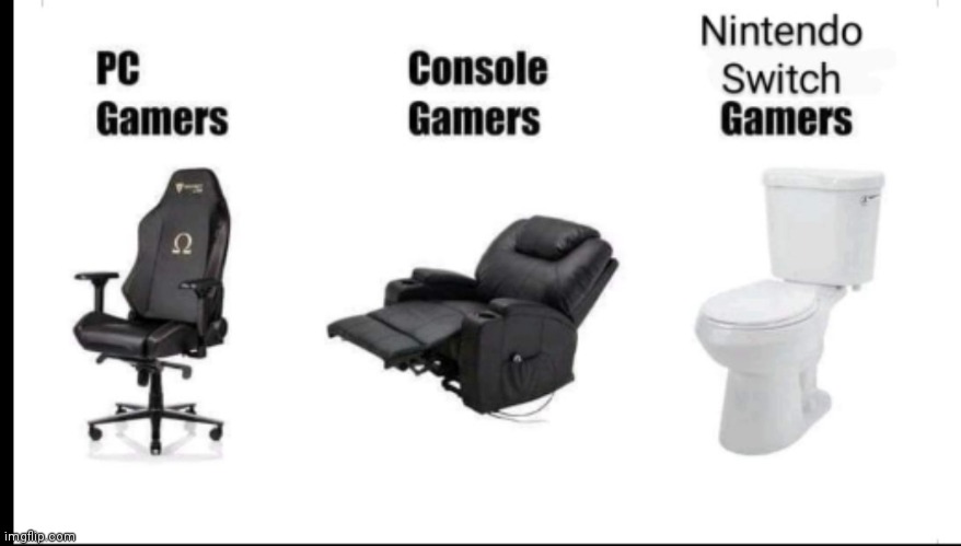 Us p.c gamers have it made | image tagged in chair | made w/ Imgflip meme maker