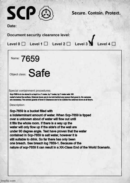 My first S.C.P Document | image tagged in scp document | made w/ Imgflip meme maker