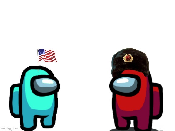 Cyan Capitalist VS Red Soviet | image tagged in blank white template | made w/ Imgflip meme maker