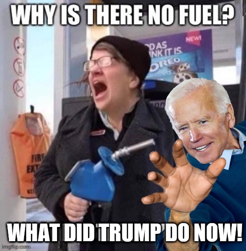 Snowflake blames Orange man | WHAT DID TRUMP DO NOW! | image tagged in biden | made w/ Imgflip meme maker