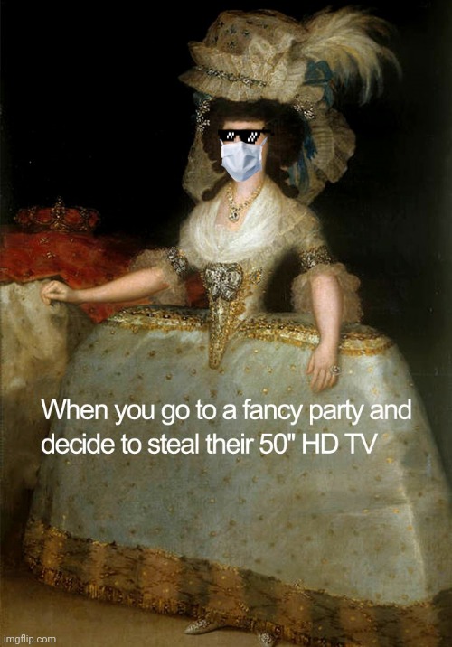 Lemme escape before they notice | image tagged in art memes,funny,memes,painting,tv,stealth | made w/ Imgflip meme maker