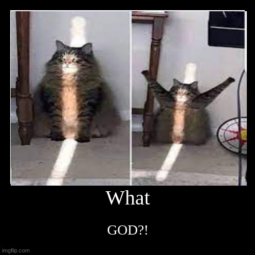 GOD?! NANI | image tagged in funny,demotivationals | made w/ Imgflip demotivational maker