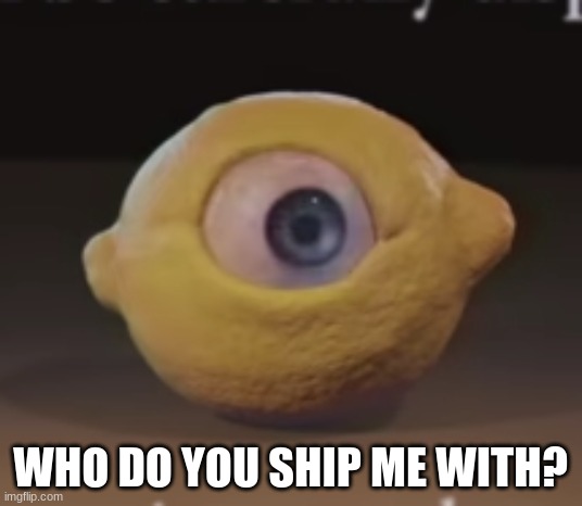 Shocked Omega Mart Lemon | WHO DO YOU SHIP ME WITH? | image tagged in shocked omega mart lemon | made w/ Imgflip meme maker