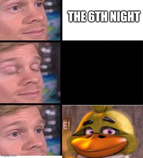 blinking guy vertical blank | THE 6TH NIGHT | image tagged in blinking guy vertical blank | made w/ Imgflip meme maker