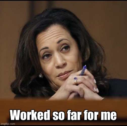Kamala Harris  | Worked so far for me | image tagged in kamala harris | made w/ Imgflip meme maker