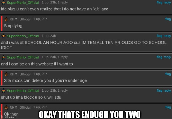 OKAY THATS ENOUGH YOU TWO | made w/ Imgflip meme maker