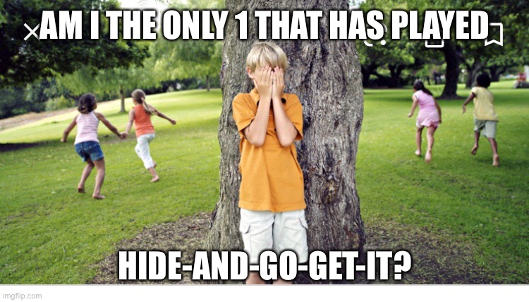 Hide and seek | AM I THE ONLY 1 THAT HAS PLAYED; HIDE-AND-GO-GET-IT? | image tagged in hide and seek | made w/ Imgflip meme maker