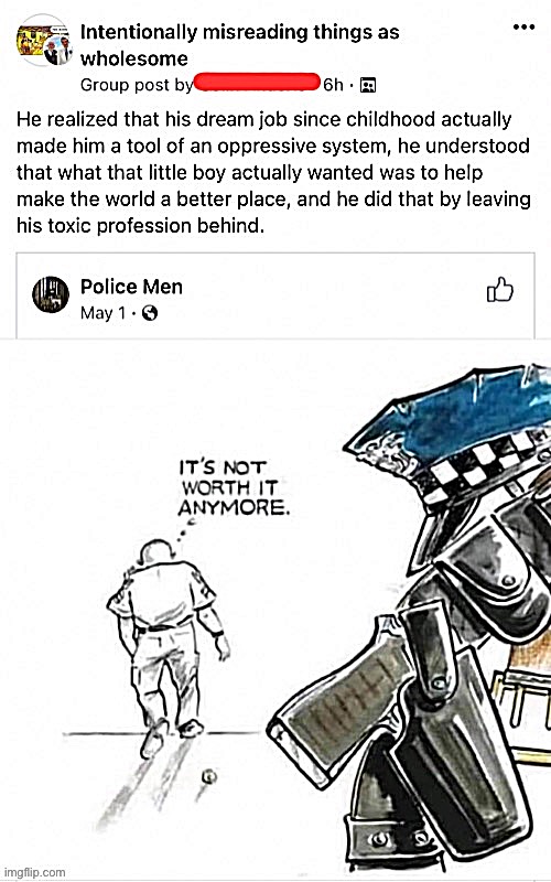 haah | image tagged in police it s not worth it anymore wholesome | made w/ Imgflip meme maker