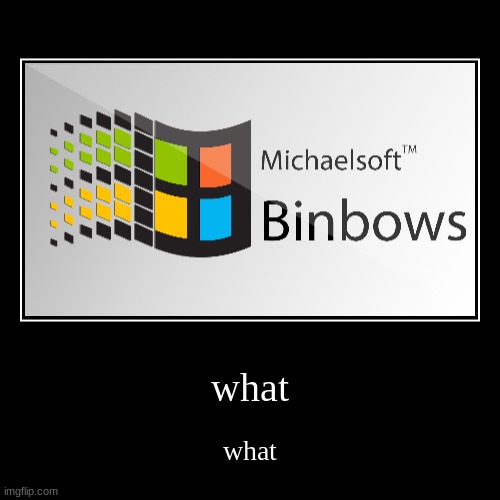 Michaelsoft Binbows | image tagged in funny,memes,meme | made w/ Imgflip demotivational maker