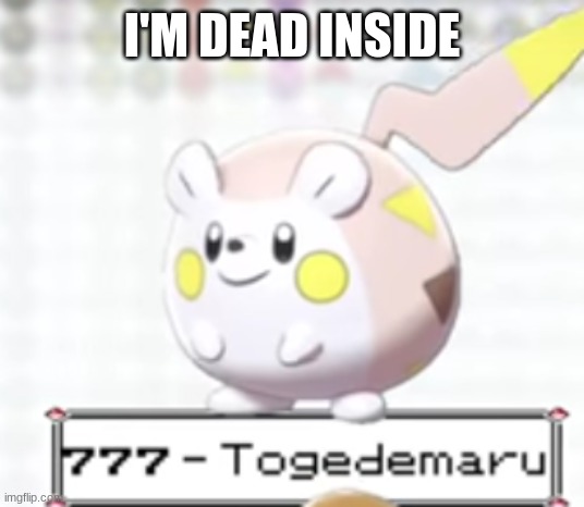 Shiny Togedemaru | I'M DEAD INSIDE | image tagged in shiny togedemaru | made w/ Imgflip meme maker