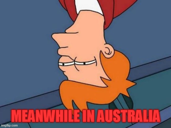 Futurama Fry | MEANWHILE IN AUSTRALIA | image tagged in memes,futurama fry | made w/ Imgflip meme maker