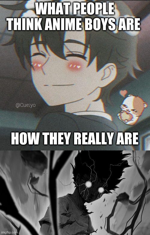 WHAT PEOPLE THINK ANIME BOYS ARE; HOW THEY REALLY ARE | made w/ Imgflip meme maker