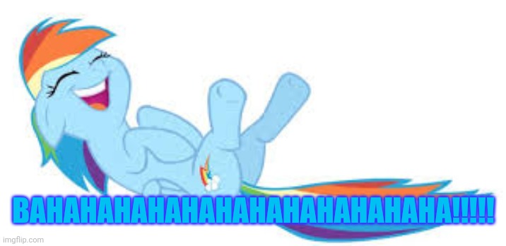 Rainbow Dash ROFL | BAHAHAHAHAHAHAHAHAHAHAHAHA!!!!! | image tagged in rainbow dash rofl | made w/ Imgflip meme maker