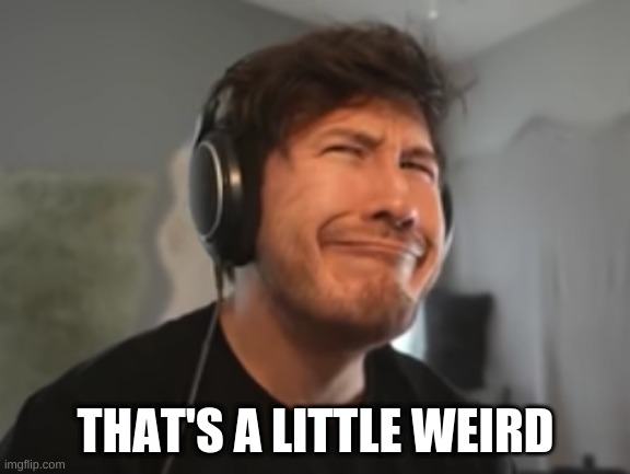 "That's a little weird." Edition #2 (in case you guys have a preference) | THAT'S A LITTLE WEIRD | image tagged in markiplier,memes,funny | made w/ Imgflip meme maker