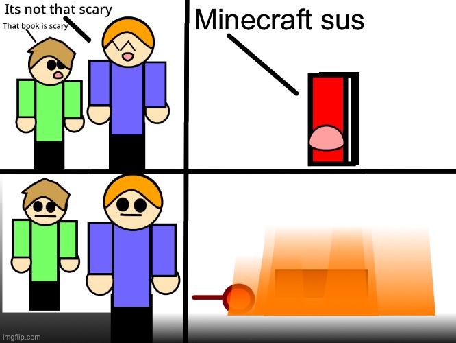I template I made | Minecraft sus | image tagged in book lair | made w/ Imgflip meme maker