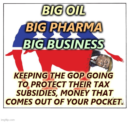 The Republican Party is not the party of the little guy. | BIG OIL; BIG PHARMA; BIG BUSINESS; KEEPING THE GOP GOING 
TO PROTECT THEIR TAX 
SUBSIDIES, MONEY THAT COMES OUT OF YOUR POCKET. | image tagged in big oil,big pharma,big,business,republican party,tax cuts for the rich | made w/ Imgflip meme maker