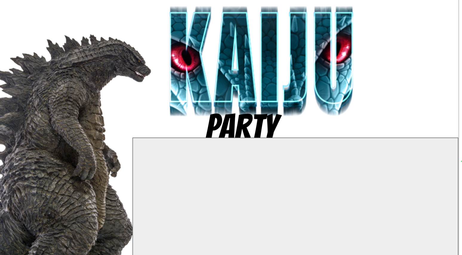 Kaiju Party announcement Blank Meme Template