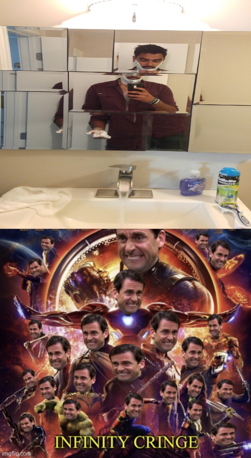 That mirror | image tagged in infinity cringe,you had one job,memes,mirror,design fails,meme | made w/ Imgflip meme maker