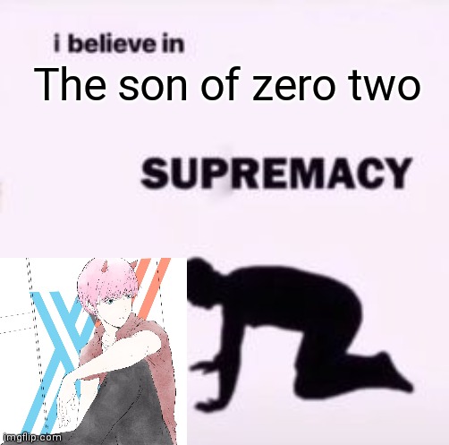 Ah yes, the best king (well prince for now) | The son of zero two | image tagged in i believe in supremacy | made w/ Imgflip meme maker