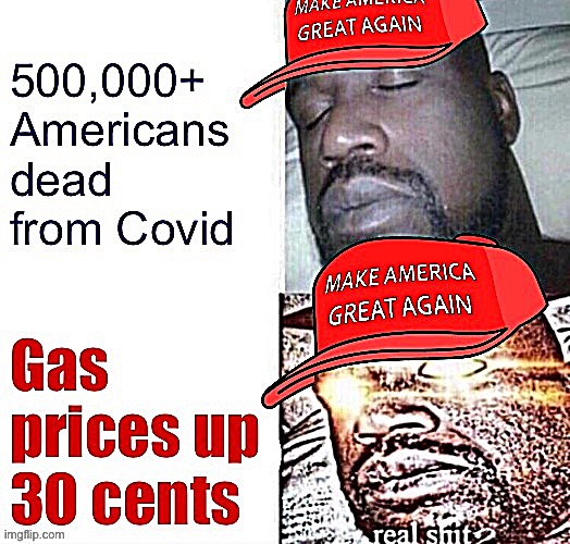 things that make you go hmmm | image tagged in maga,conservative logic,conservative hypocrisy,sleeping shaq,covid-19,gas | made w/ Imgflip meme maker