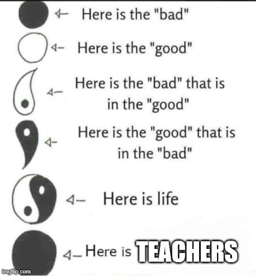 Here is the bad | TEACHERS | image tagged in here is the bad | made w/ Imgflip meme maker