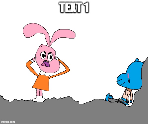 ive been posting nothing but gumball stuff for 3 days now, link and example in the comments | TEXT 1 | image tagged in think gumball think | made w/ Imgflip meme maker