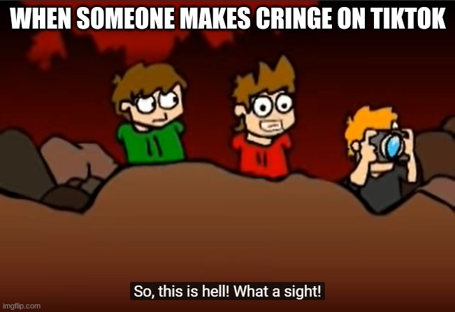 So this is Hell | WHEN SOMEONE MAKES CRINGE ON TIKTOK | image tagged in so this is hell | made w/ Imgflip meme maker