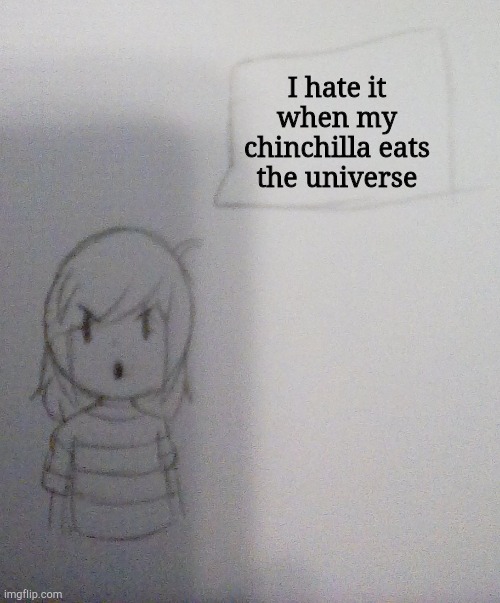 I hate it when | I hate it when my chinchilla eats the universe | image tagged in annoyed norah | made w/ Imgflip meme maker