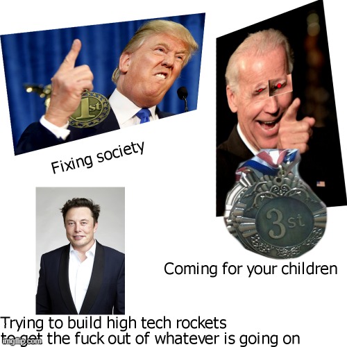 3st... | image tagged in medal,thirst,third,first,trump,biden | made w/ Imgflip meme maker