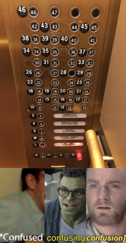 hmm.. | image tagged in confused confusing confusion,elevator buttons,you had one job | made w/ Imgflip meme maker