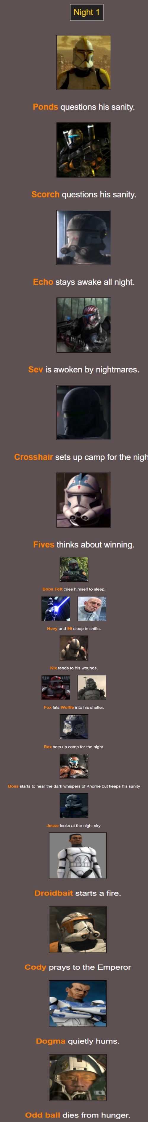 Night 1 | image tagged in hunger games | made w/ Imgflip meme maker