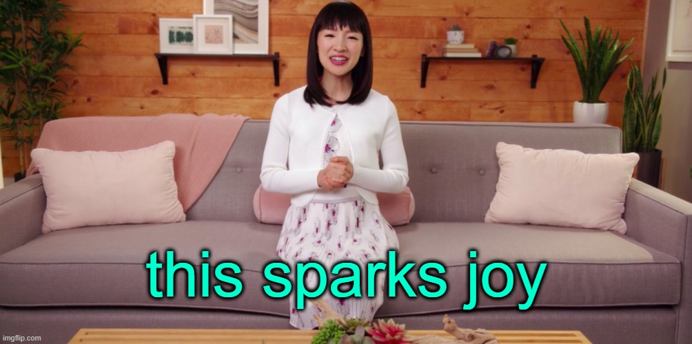 Spark Joy | this sparks joy | image tagged in spark joy | made w/ Imgflip meme maker