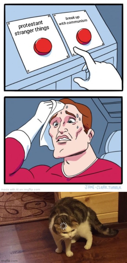 Ai memes tho | image tagged in cat buffering,funny,ai meme,oh wow are you actually reading these tags,never gonna give you up | made w/ Imgflip meme maker