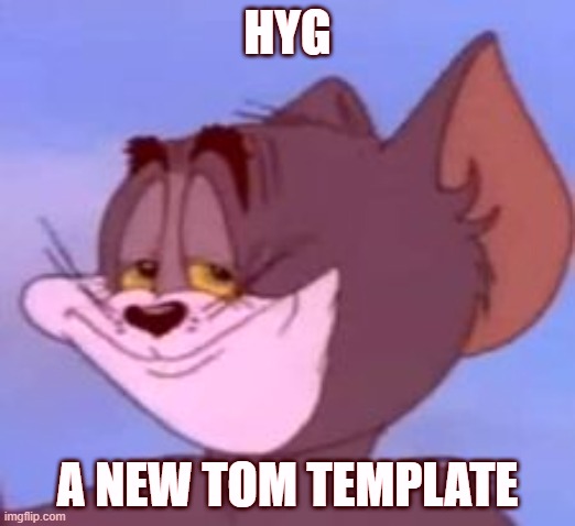 New template | HYG; A NEW TOM TEMPLATE | image tagged in tom grim | made w/ Imgflip meme maker