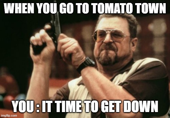 Am I The Only One Around Here | WHEN YOU GO TO TOMATO TOWN; YOU : IT TIME TO GET DOWN | image tagged in memes,am i the only one around here | made w/ Imgflip meme maker