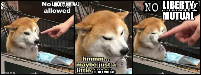 LIBERTY MUTUAL LIBERTY MUTUAL LIBERTY MUTUAL | image tagged in no simp | made w/ Imgflip meme maker