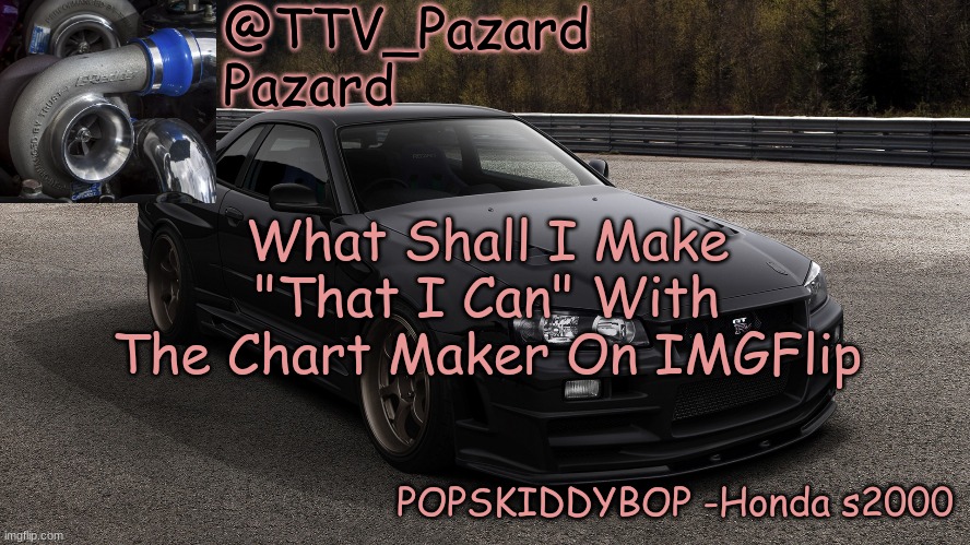 TTV_Car | What Shall I Make "That I Can" With The Chart Maker On IMGFlip | image tagged in ttv_car | made w/ Imgflip meme maker