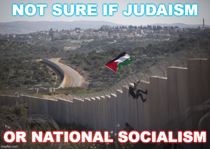Not sure if Judaism or National Socialism | NOT SURE IF JUDAISM; OR NATIONAL SOCIALISM | image tagged in apartheid israel | made w/ Imgflip meme maker