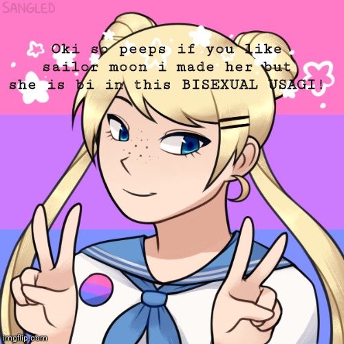 BI USAGI HEHEE | Oki so peeps if you like sailor moon i made her but she is bi in this BISEXUAL USAGI! | made w/ Imgflip meme maker
